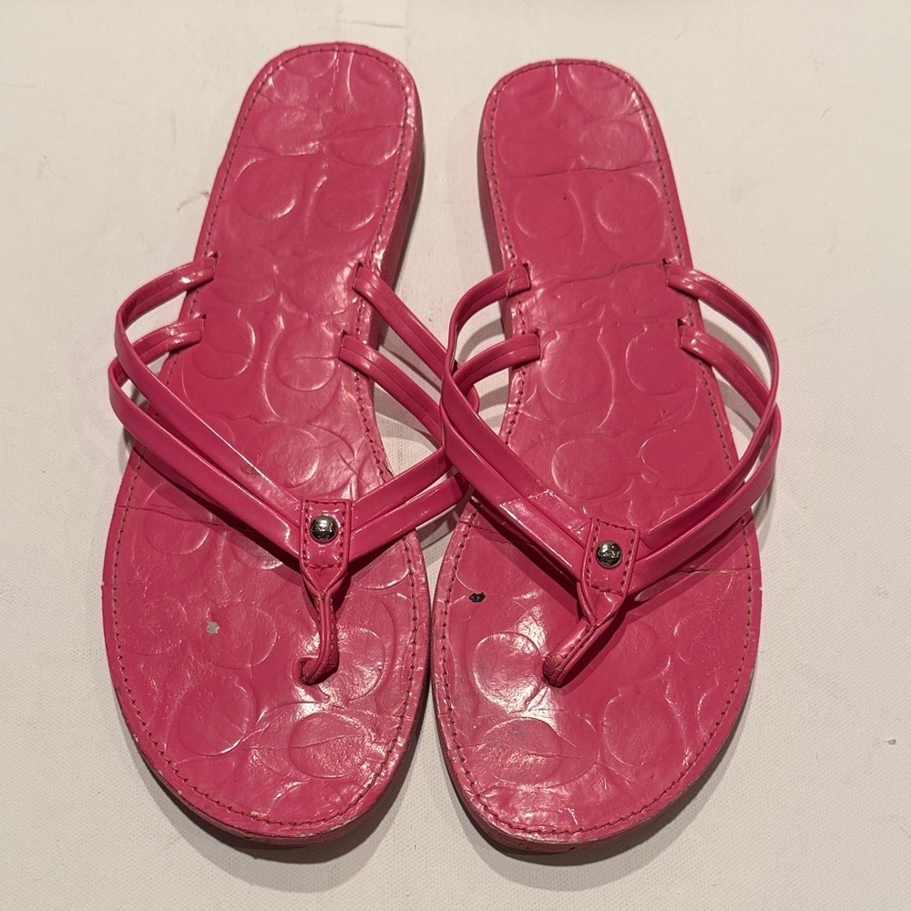 Coach Pink Strappy Sandals